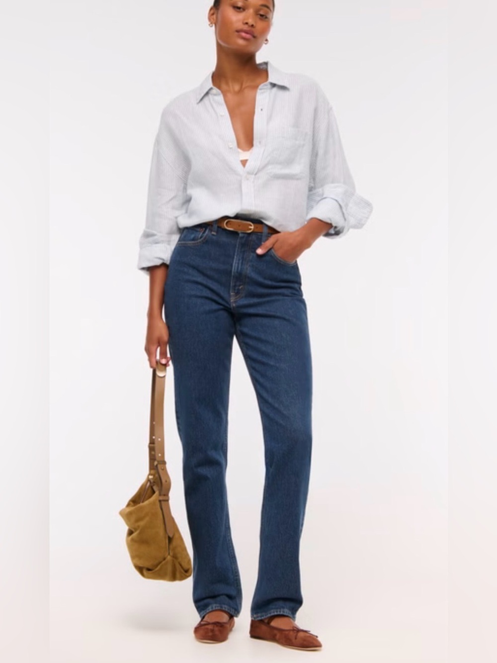 Abercrombie & Fitch Curve Love Ultra High Rise 90s Straight Jean